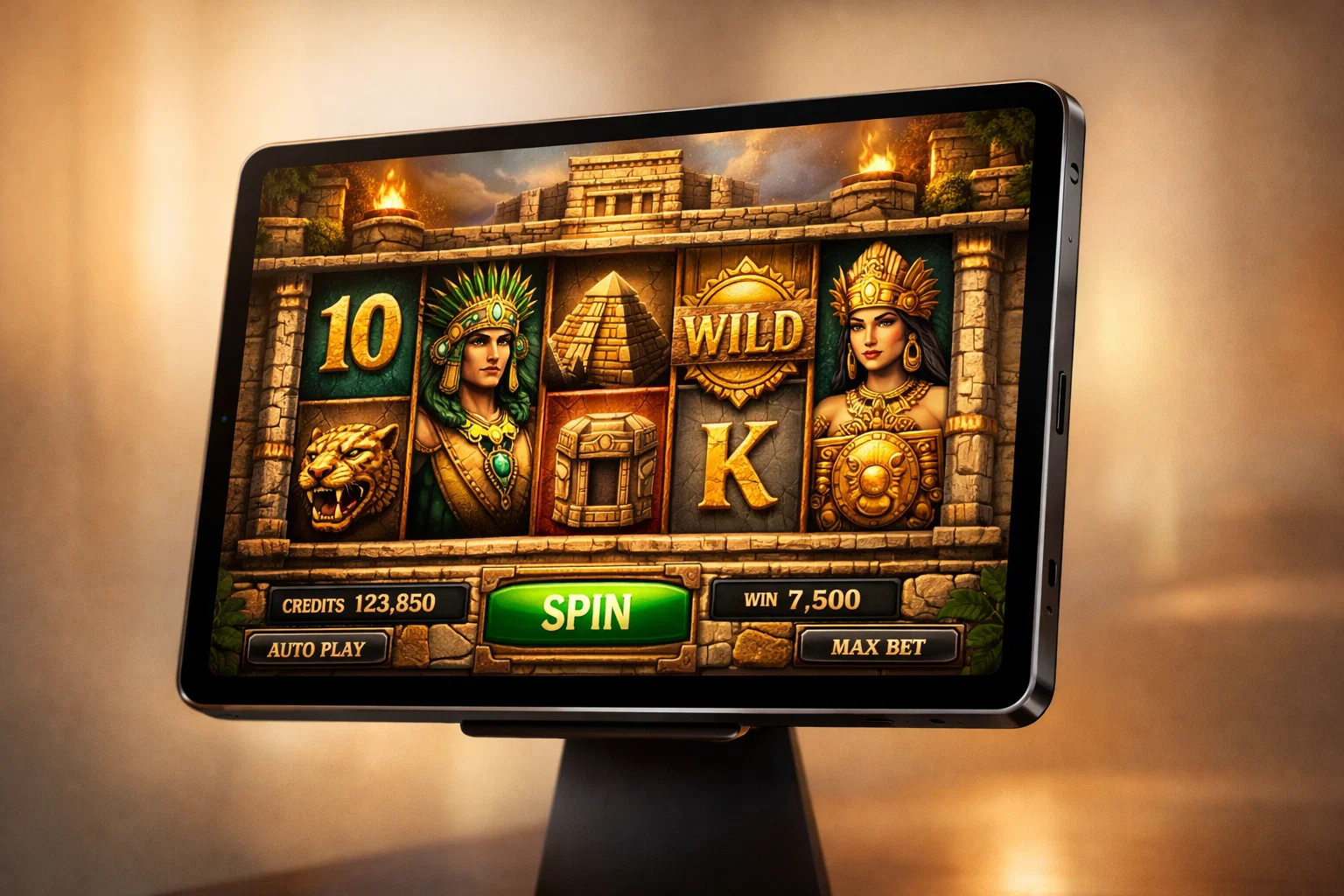 Friendly online pokie machine character